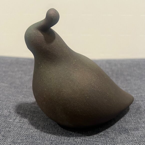 Artist Signed Iridescent Raku Pottery Quail sculpture figurine bird - Picture 1 of 14